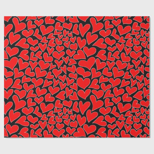 Stijlvolle Red Hearts Pattern Valentijnsdag Cadeaupapier (Vlak)