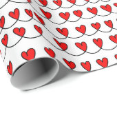 Stijlvolle Red Hearts Pattern Valentijnsdag Cadeaupapier (Rol Hoek)