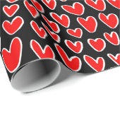 Stijlvolle Red Hearts Pattern Valentijnsdag Cadeaupapier (Rol Hoek)