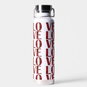 Stijlvolle Red Rose Love Typography Modern Elegant Waterfles (Achterkant)