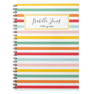 stijlvolle regenboogstreep op maat van school notitieboek