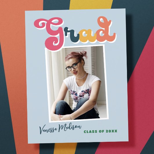 Stijlvolle Retro  1 Aankondiging van het Afstudeer Briefkaart