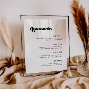 Stijlvolle retro bruiloft Dessert Bar teken Poster