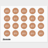 Stijlvolle retro bruine suiker Bruidsdouche Ronde Sticker (Vel)
