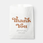 Stijlvolle retro bruine suiker bruiloft bedankzakje (Voorkant)