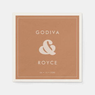 Stijlvolle retro bruine suiker bruiloft servet