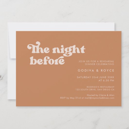 Stijlvolle retro bruine suiker De nacht voor Kaart (Voorkant)