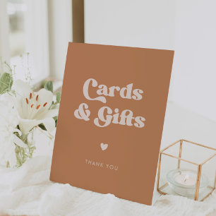 Stijlvolle retro bruine suiker Kaarten & geschenke Reclamebord Met Voetstuk