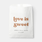 Stijlvolle retro Bruine suiker Liefde is zoet Bedankzakje (Voorkant)
