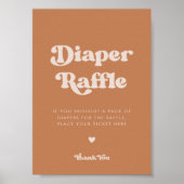 Stijlvolle retro bruine suiker luier Raffle teken Poster (Voorkant)