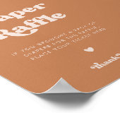 Stijlvolle retro bruine suiker luier Raffle teken Poster (Hoek)