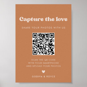 Stijlvolle retro bruine suiker Vang het liefdestek Poster