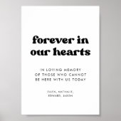 Stijlvolle retro Forever in ons hartenbord Poster (Voorkant)