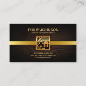 Stijlvolle Retro Gold Home Scene Motif Constructio Visitekaartje (Voorkant)