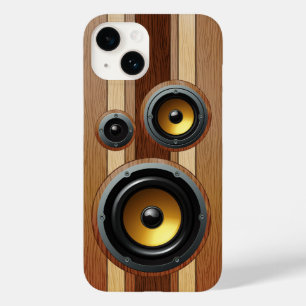 Stijlvolle retro-houten luidsprekers Case-Mate iPhone 14 hoesje