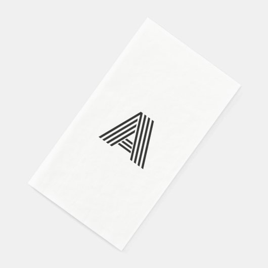 Stijlvolle Retro Line Font Initiaal Monogram Servet (Hoek)
