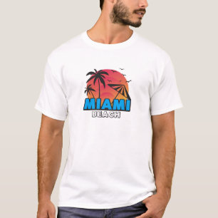 Stijlvolle Retro Miami Beach Reis T-shirt