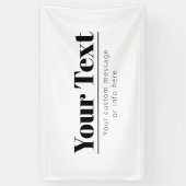 Stijlvolle Retro-modern Tekst | Zwart & Wit Spandoek (Verticaal)