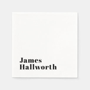 Stijlvolle retro moderne belettering   Bewerkbaar  Servet