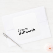 Stijlvolle retro moderne belettering | Bewerkbaar Vierkante Sticker (Envelop)