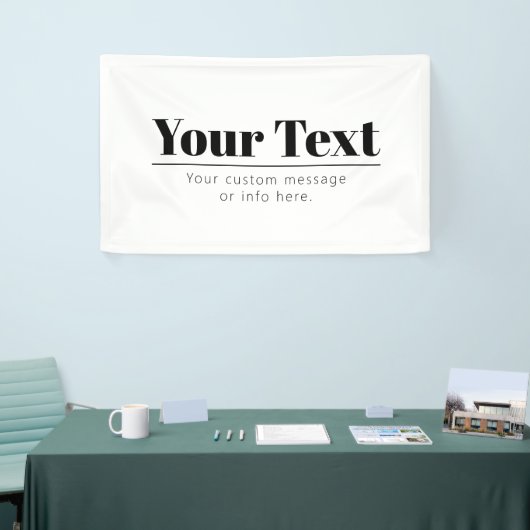 Stijlvolle Retro Moderne Tekst | Zwart & Wit Spandoek (Beurs)