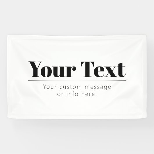 Stijlvolle Retro Moderne Tekst | Zwart & Wit Spandoek (Horizontaal)