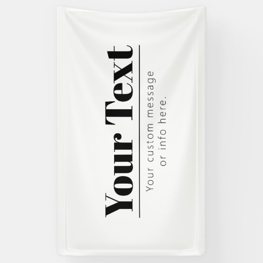 Stijlvolle Retro Moderne Tekst | Zwart & Wit Spandoek (Verticaal)