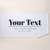 Stijlvolle retro-moderne tekst | Zwart & Wit Strandlaken (Voorkant)