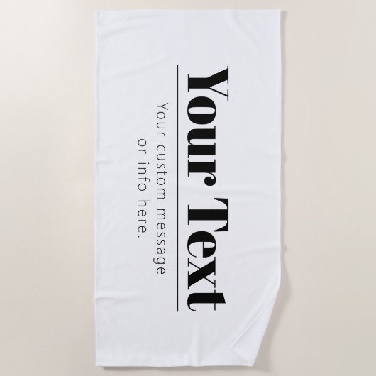 Stijlvolle retro-moderne tekst | Zwart & Wit Strandlaken (Voorkant)