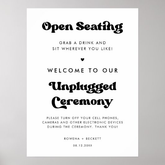 Stijlvolle retro Open zithoek Ontkoppelde ceremoni Poster (Voorkant)