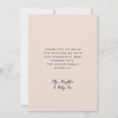 Stijlvolle retro Peach Pink Baby shower Bedankkaart (Achterkant)