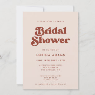 Stijlvolle retro Peach Pink Photo vrijgezellenfees Kaart