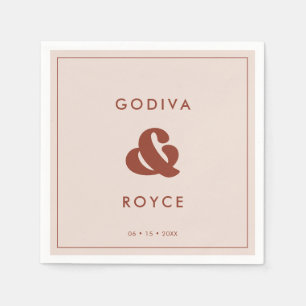 Stijlvolle retro Peach Pink Wedding Servet