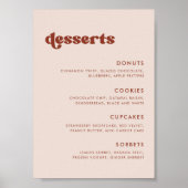 Stijlvolle retro perzik roze bruiloft dessert bar  poster (Voorkant)