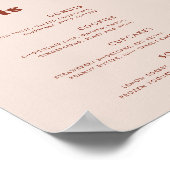 Stijlvolle retro perzik roze bruiloft dessert bar  poster (Hoek)