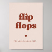 Stijlvolle retro Perzik Roze Bruiloft Teenslippers Poster (Voorkant)