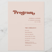 Stijlvolle retro pink bruiloft programma (Voorkant)