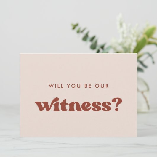 Stijlvolle retro Pink Wordt u onze getuigenkaart? Kaart (Staand voorkant)