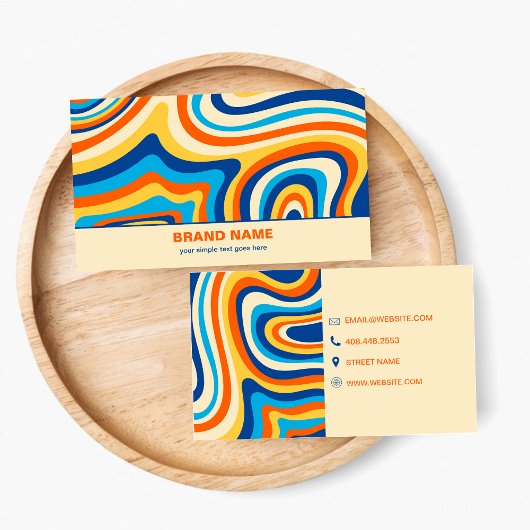 Stijlvolle Retro Psychedelic Groovy Kleurrijke Abs Visitekaartje