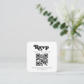 Stijlvolle retro QR code RSVP respons Informatiekaartje (Staand voorkant)