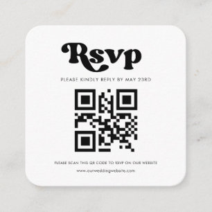 Stijlvolle retro QR code RSVP respons Informatiekaartje