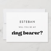 Stijlvolle retro ring drager voorstel kaart (Voorkant)