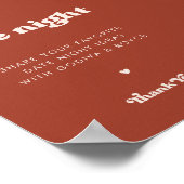 Stijlvolle retro Terracotta Datum nacht ideeën tek Poster (Hoek)