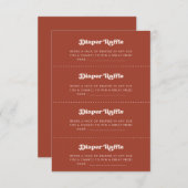 Stijlvolle retro Terracotta Luier Raffle spelkaart Informatiekaartje (Voorkant / Achterkant)