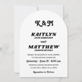 Stijlvolle Retro Typografie Monogram Fotobruiloft Kaart (Voorkant)