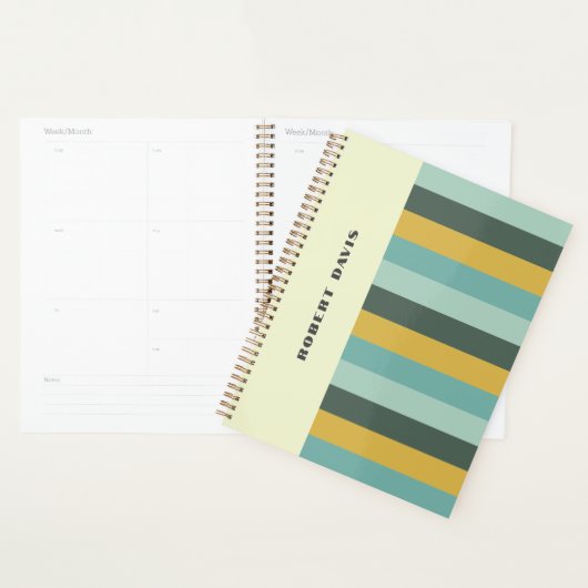 Stijlvolle retro  vibe horizontale strepen planner (Display)