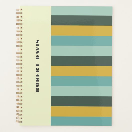Stijlvolle retro  vibe horizontale strepen planner (Voorkant)
