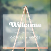 Stijlvolle retro Welkom op onze bruiloft Frosted Acryl Bord (Neutraal)