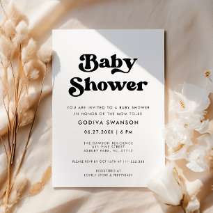 Stijlvolle retro zwart-wit baby shower voor een hu kaart