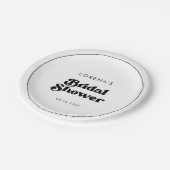 Stijlvolle retro zwart-wit Bruidsmeisjesfeest Papieren Bordje (Gekanteld)